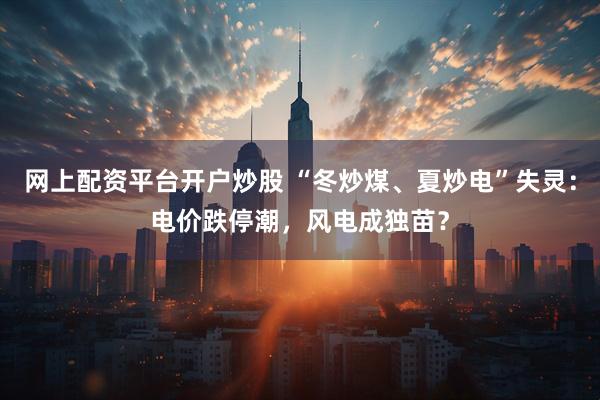 网上配资平台开户炒股 “冬炒煤、夏炒电”失灵：电价跌停潮，风电成独苗？